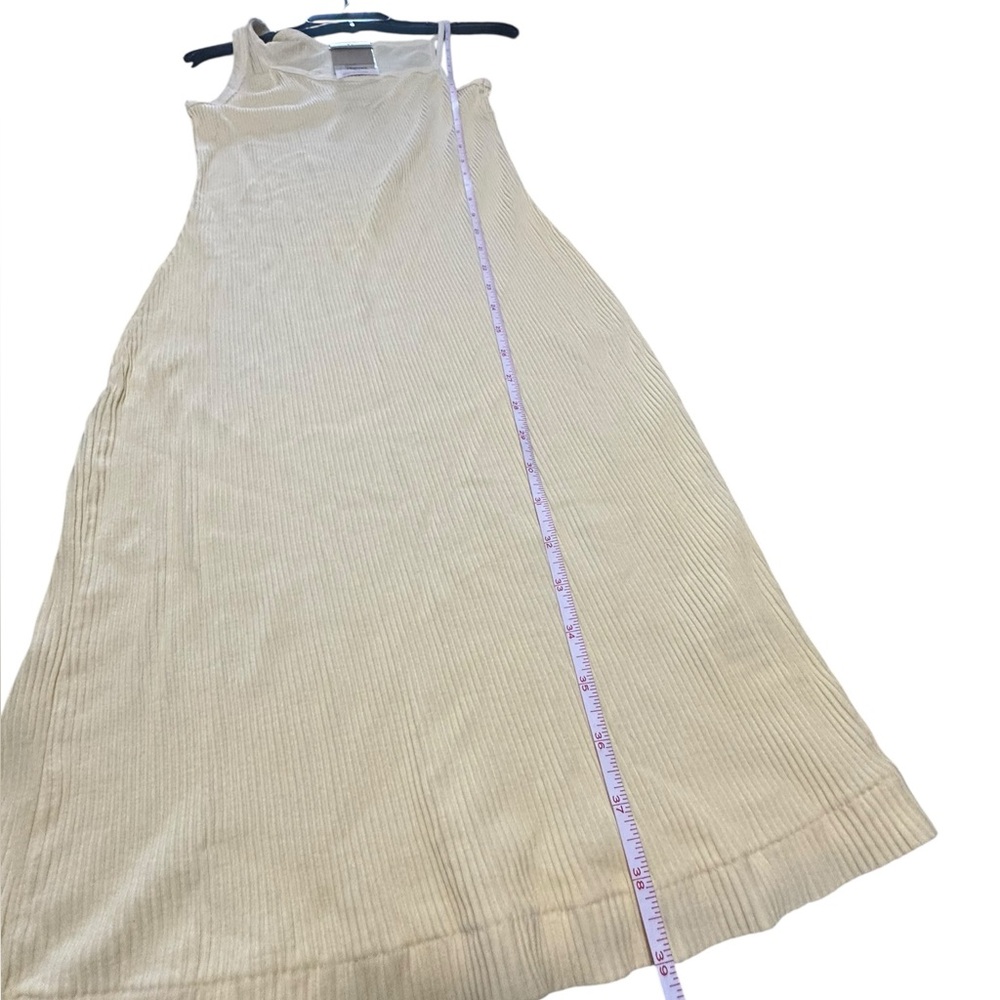 John Elliot Pale Yellow Cotton Ribbed Asymmetrical Tank Dress - Picture 10 of 15